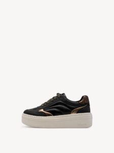 SNEAKERS WITH BRONZE DETAILS 1-23756-45 TAMARIS BLACK