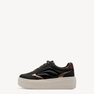SNEAKERS WITH BRONZE DETAILS 1-23756-45 TAMARIS BLACK