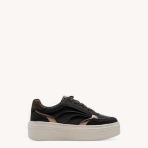 SNEAKERS WITH BRONZE DETAILS 1-23756-45 TAMARIS BLACK