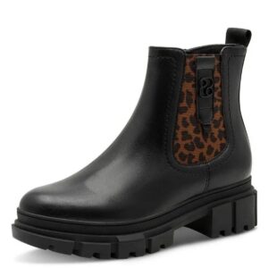 CHELSEA BOOTS WITH LEOPARD DETAIL 5-25402-41 S.OLIVER BLACK CHELSEA BOOTS WITH LEOPARD DETAIL 5-25402-41 S.OLIVER BLACK