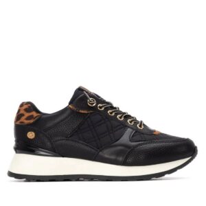 SNEAKERS WITH LEOPARD DETAILS 144209 XTI BLACK