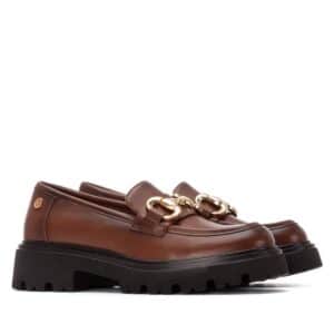 LOAFERS WITH GOLD DETAILS 144418 XTI BROWN