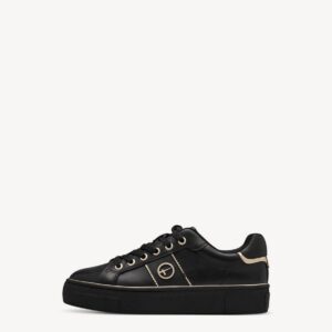 SNEAKERS WITH GOLD DETAILS 1-23724-42 TAMARIS BLACK