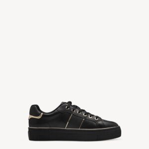 SNEAKERS WITH GOLD DETAILS 1-23724-42 TAMARIS BLACK