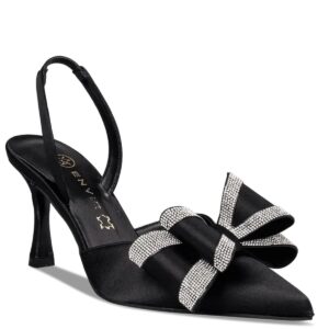 BOW-SLINGBACK PUMPS E02-22090 ENVIE SHOES BLACK