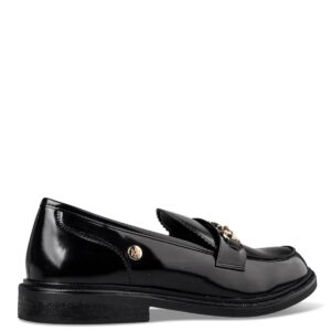 LOAFERS WITH GOLD DETAIL E30-22449 ENVIE SHOES BLACK