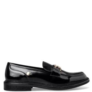 LOAFERS WITH GOLD DETAIL E36-22166 ENVIE SHOES BLACK