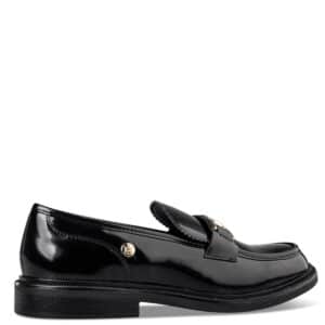 LOAFERS WITH GOLD DETAIL E36-22166 ENVIE SHOES BLACK