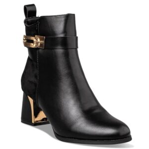 BLOCK HEEL BOOTIES E58-22284 ENVIE SHOES BLACK