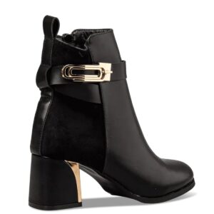 BLOCK HEEL BOOTIES E58-22284 ENVIE SHOES BLACK