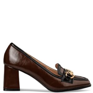 MID HEELED LOAFERS E84-22343 ENVIE SHOES BROWN