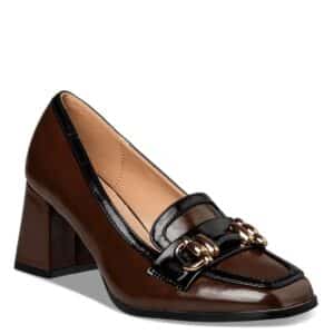 MID HEELED LOAFERS E84-22343 ENVIE SHOES BROWN