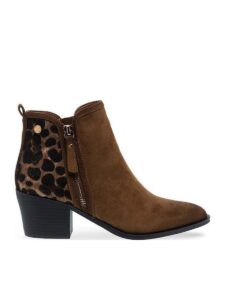 ANKLE BOOTS WITH LEOPARD DETAILS 144647 XTI CAMEL