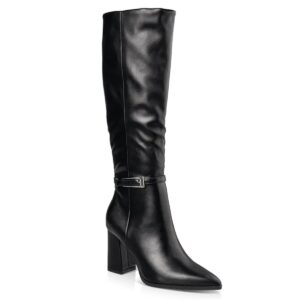 BLOCK MID-HEELED BOOTS E45-22417 ENVIE SHOES BLACK