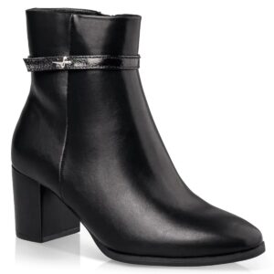 BLOCK HEEL BOOTIES V57-22130 ENVIE SHOES BLACK BLOCK HEEL BOOTIES V57-22130 ENVIE SHOES BLACK