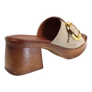 LEATHER MID HEELED MULES 51157 COMMANCHERO BEIGE
