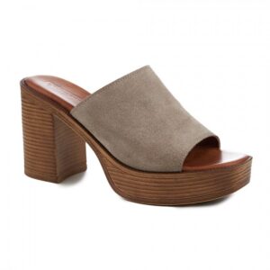 LEATHER HIGH HEELED MULES 51008 COMMANCHERO BEIGE LEATHER HIGH HEELED MULES 51008 COMMANCHERO BEIGE