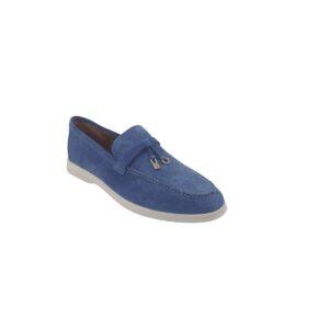 LEATHER LOAFERS WITH GOLD DETAILS 51339/1 COMMANCHERO BLUE LEATHER LOAFERS WITH GOLD DETAILS 51339/1 COMMANCHERO BLUE