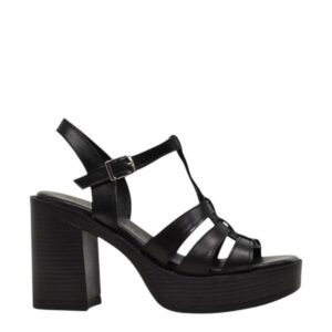 LEATHER HIGH HEELED SANDALS 51305 COMMANCHERO BLACK LEATHER HIGH HEELED SANDALS 51305 COMMANCHERO BLACK