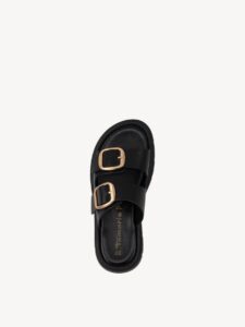 LEATHER MULES 1-27239-42 TAMARIS BLACK