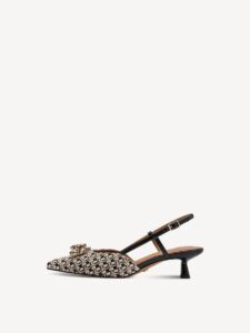 SLINGBACK PUMPS WITH GOLD DETAILS 1-29512-46 TAMARIS BLACK
