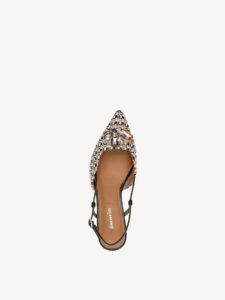 SLINGBACK PUMPS WITH GOLD DETAILS 1-29512-46 TAMARIS BLACK