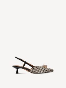 SLINGBACK PUMPS WITH GOLD DETAILS 1-29512-46 TAMARIS BLACK