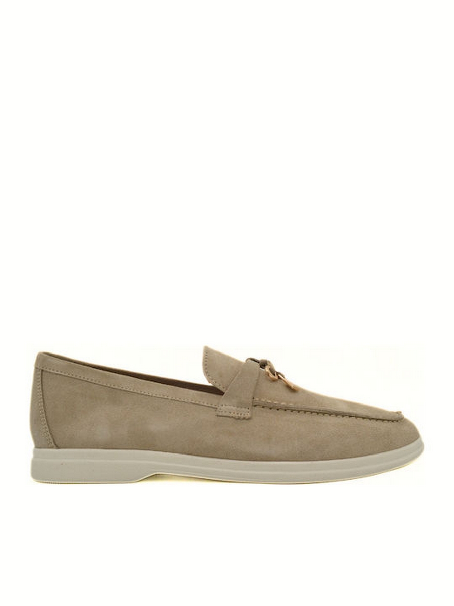 LEATHER LOAFERS WITH GOLD DETAILS 51339 COMMANCHERO BEIGE
