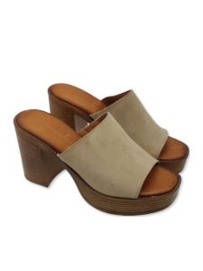LEATHER HIGH HEELED MULES 51008 COMMANCHERO BEIGE