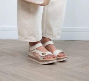 LEATHER PLATFORM SANDALS 5973 OH MY SANDALS BEIGE