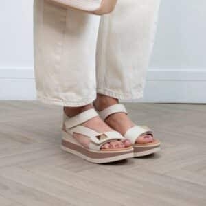 LEATHER PLATFORM SANDALS 5973 OH MY SANDALS BEIGE LEATHER PLATFORM SANDALS 5973 OH MY SANDALS BEIGE