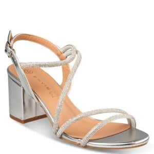 MID-HEEL SANDALS E37-23179 ENVIE SHOES SILVER MID-HEEL SANDALS E37-23179 ENVIE SHOES SILVER