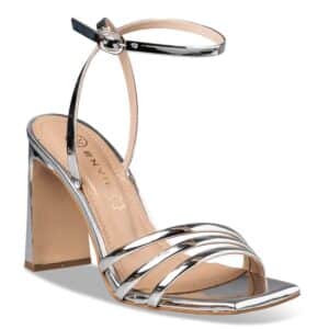 BLOCK HEEL SANDALS E02-21792 ENVIE SHOES SILVER BLOCK HEEL SANDALS E02-21792 ENVIE SHOES SILVER