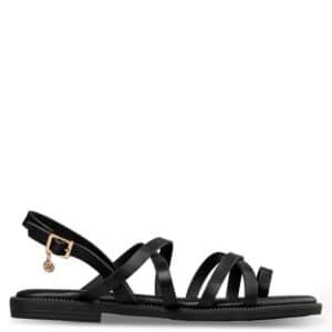 FLAT SANDALS E96-23298 ENVIE SHOES BLACK FLAT SANDALS E96-23298 ENVIE SHOES BLACK