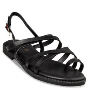 FLAT SANDALS E96-23298 ENVIE SHOES BLACK FLAT SANDALS E96-23298 ENVIE SHOES BLACK